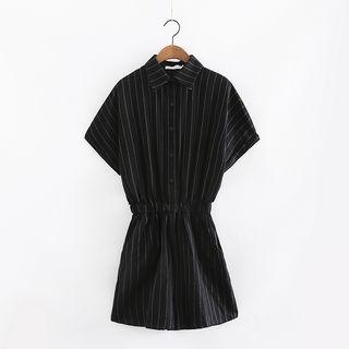 Pinstriped Short-sleeve Playsuit
