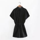 Pinstriped Short-sleeve Playsuit