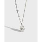 925 Sterling Silver Coin Cross Necklace