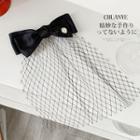 Mesh Bow Hair Clip 01 - Black - One Size