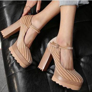 Round-toe Chunky-heel Platform Mary Janes