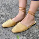 Woven Rattan Flat-heel Gladiator Sandals