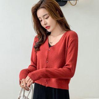 Sleeveless A-line Midi Dress / Cardigan / Set
