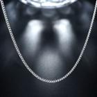 Fashion Simple 2mm Sideways Necklace 40cm Silver - One Size