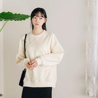 Crewneck Seam-trim Sweatshirt