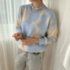 Two-tone Patterned Sweater