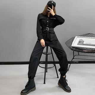 Multi-pocket Button-down Jumpsuit