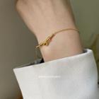 Bamboo Stainless Steel Bracelet E585 - Gold - One Size