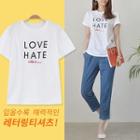 Love Hate Printed T-shirt
