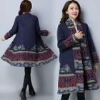 Patterned Open Front Coat
