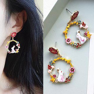 Rabbit Circle Drop Earring