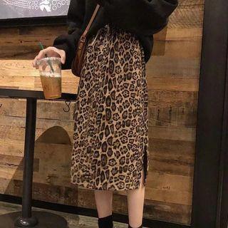 Leopard Pattern A-line Skirt As Shown In Figure - One Size