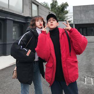 Couple Matching Hood Padded Zip Jacket