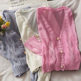 Cropped Light Knit Cardigan In 5 Colors