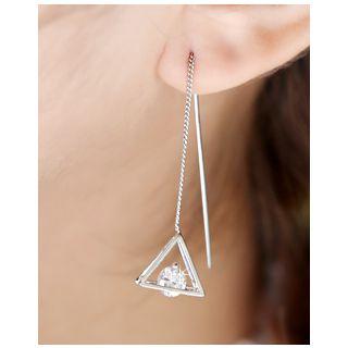 Rhinestone-triangle Threader Earrings