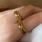 Textured Alloy Ring E242 - Gold - One Size