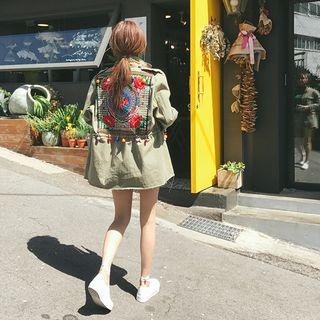 Pompom Safari Flower-panel Jacket