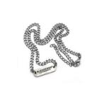 Lettering Tag Pendant Stainless Steel Necklace 1pc - Silver - One Size