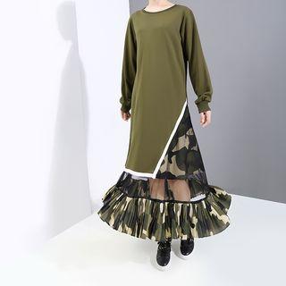 Camo Panel Midi Pullover Dress