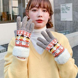 Print Knit Gloves