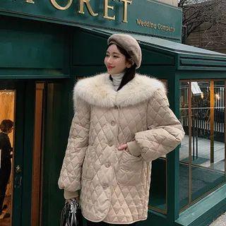 Eco-fur Collar Quilting Jacket