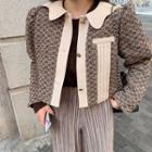 Tweed Button Jacket / Mini Pleated Skirt