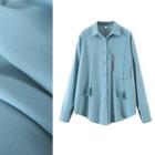 Tassel Detail Pocket-front Long-sleeve Shirt