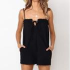 Spaghetti Strap Tie-front Romper