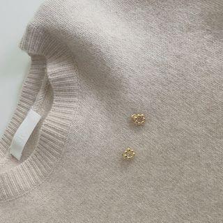 Round Bubble Ear Studs Gold - One Size