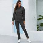 Set: Plain Hoodie + Cutout Sweatpants