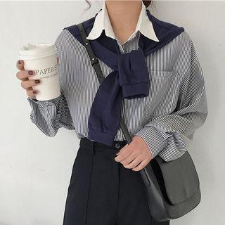 Set: Pinstriped Shirt + Scarf