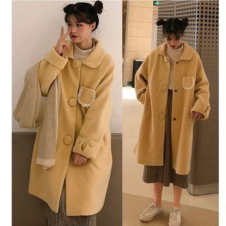 Frilled Pocket Single-breasted Coat