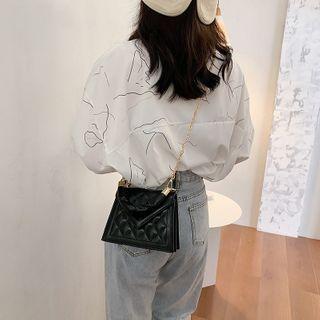 Shirred Strap Quilted Crossbody Bag