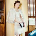 Set: Zip-up Jacket + Strappy Top + Mini Pencil Skirt