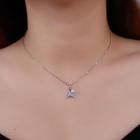 Rhinestone Mermaid Tail Necklace 1 Pc - Silver - One Size