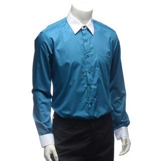 Long-sleeve Contrast Collar Shirt