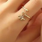 Ball Charm Open Ring Gold - One Size