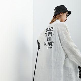 Lightweight Loose-fit Printed Long Jacket
