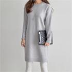 Round-neck Knit Midi Dress