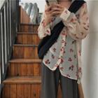 Long-sleeve Floral Printed Light Cardigan As Shown In Figure - One Size