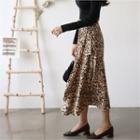 Leopard Print Maxi Wrap Skirt