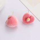 Asymmetrical Peach Ear Stud 1 Pair - Ear Studs - Pink - One Size