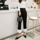 Pleated Panel Boot-cut Pants