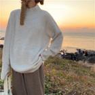 Mock-turtleneck Sweater / Cropped Straight-cut Pants