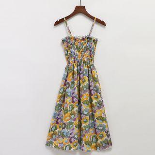 Floral Ruffle Pleated A-line Dress
