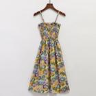 Floral Ruffle Pleated A-line Dress