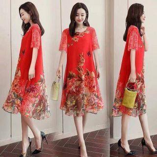 Floral Print Midi Shift Dress (various Designs)
