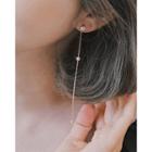 Faux-gem Asymmetric Drop Earrings