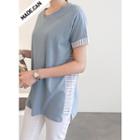 Short-sleeve Striped-detail T-shirt