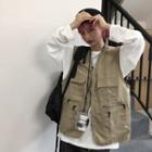 Couple Matching Zip Cargo Vest